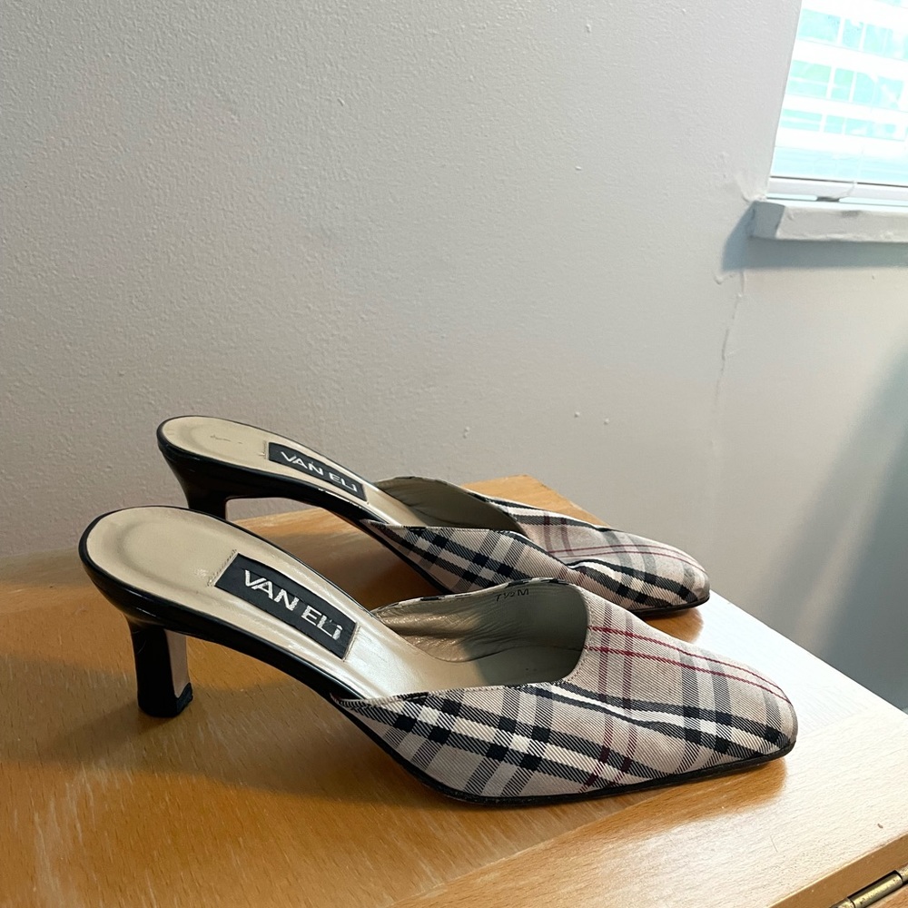 Vintage Plaid Kitten Heels